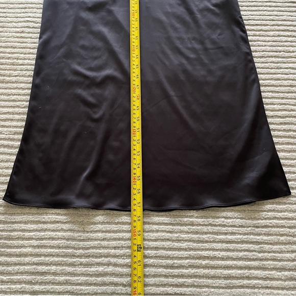 12th Tribe Pia Satin Rosette Full Length Halter Dress Black White Cream - Picture 15 of 15